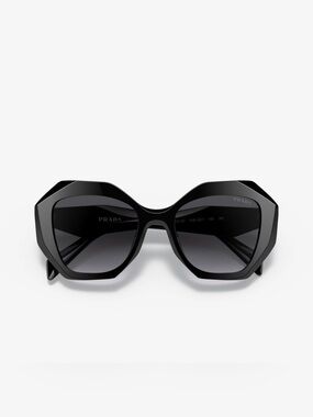 Prada SPR 16W Black Geometric Oversized Women's Sunglasses